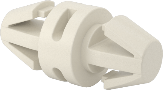 Çift Kilitli Geçmeli Ara Parçalar, Katkı Maddeli Naylon 6/6, 3 mm Uzunluk, 4 mm delik çapı için