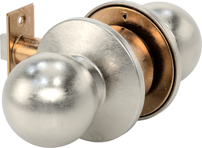 Assa Abloy (Yale) Ağır Hizmet Tipi Topuzlu Kilit Seti, 2-3/4" Boğaz Mesafesi, Mat Paslanmaz Çelik, Anahtar Kilitleme