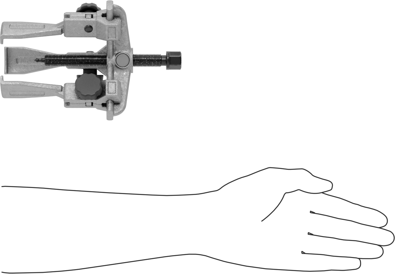 Çift Yönlü Çeneli Dış/İç Kavrama Çekici, Dar Profil Çubuk Kontrolü, 3 Çene, 2-3/4"-5-1/2" iç çap için