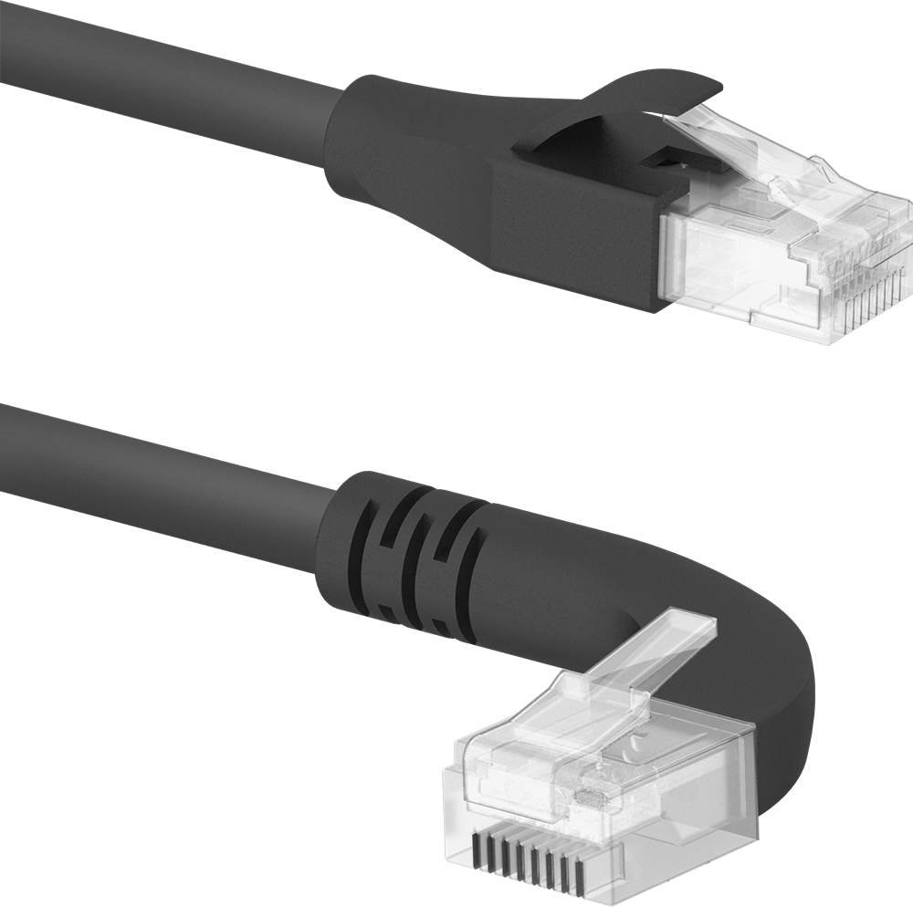 Ethernet Kablosu, RJ45 x 90 Derece Dirsek, Kategori 6, 1 Fit Uzunluğunda