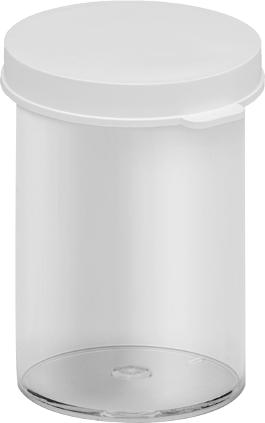 Polistiren Plastik Kavanozlar, Polistiren Plastik Kavanoz, 2.3 FL oz/70 ml kapasite — 2.3 fl. oz., 70 ml, 2 1⁄2", LDPE, Plastic, Polystyrene
