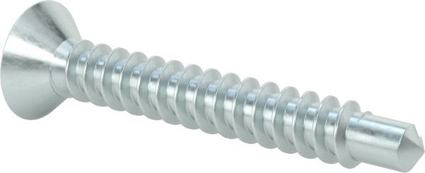 Metal için Oval Başlı Delme Vidaları, Çinko Kaplı Çelik, Numara 6 Boyut, 1" Uzunluk
