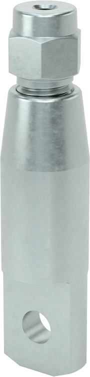 Plug-Lock Tel Halat Bağlantı Parçası - Kaldırma için, Çinko Kaplı Çelik, Halkalı Uç, 3/64" ila 1/16" Halat Çapı için