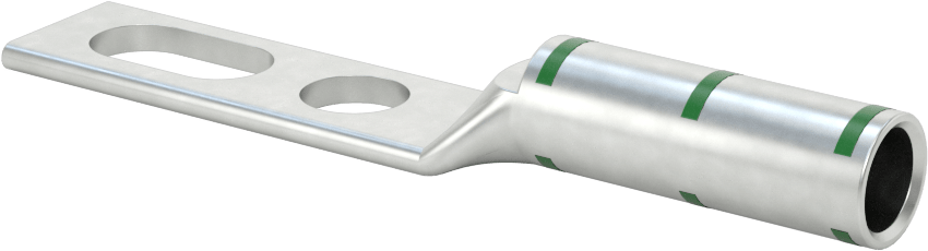 Yivli Sıkıştırma Pabucu, 2 Delikli, 1 AWG ve 3/8" Vida Boyutu için