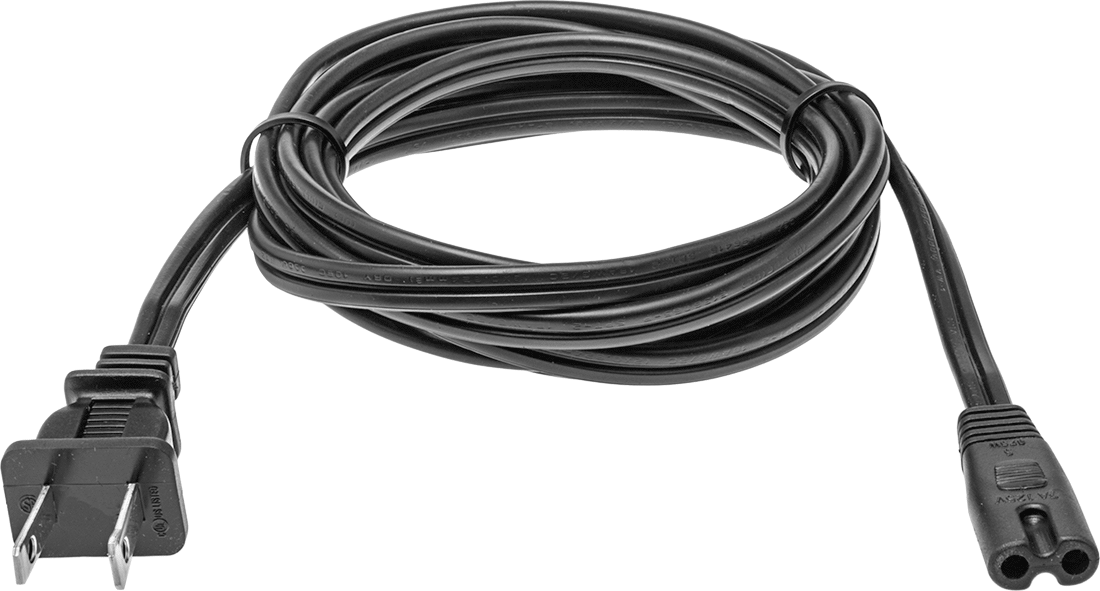 Elektronik Ekipman Güç Kablosu, NEMA 1-15 Fiş x IEC C7 Priz, 6-1/2 Fit Uzunluk, SPT-2 — 6 1/2 ft., 7 A, 125V AC