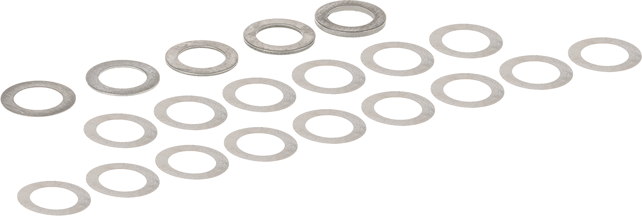 Karbon Çelik Şim, 19 Parça Çeşit, 1/4" İç Çap