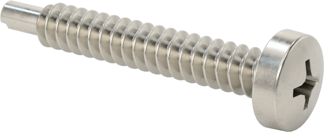 Metal için Phillips Yuvarlak Başlı Delme Vidaları, Yüksek Mukavemetli, 410 Paslanmaz Çelik, 1/4" Boyut, 1-3/4" Uzunluk