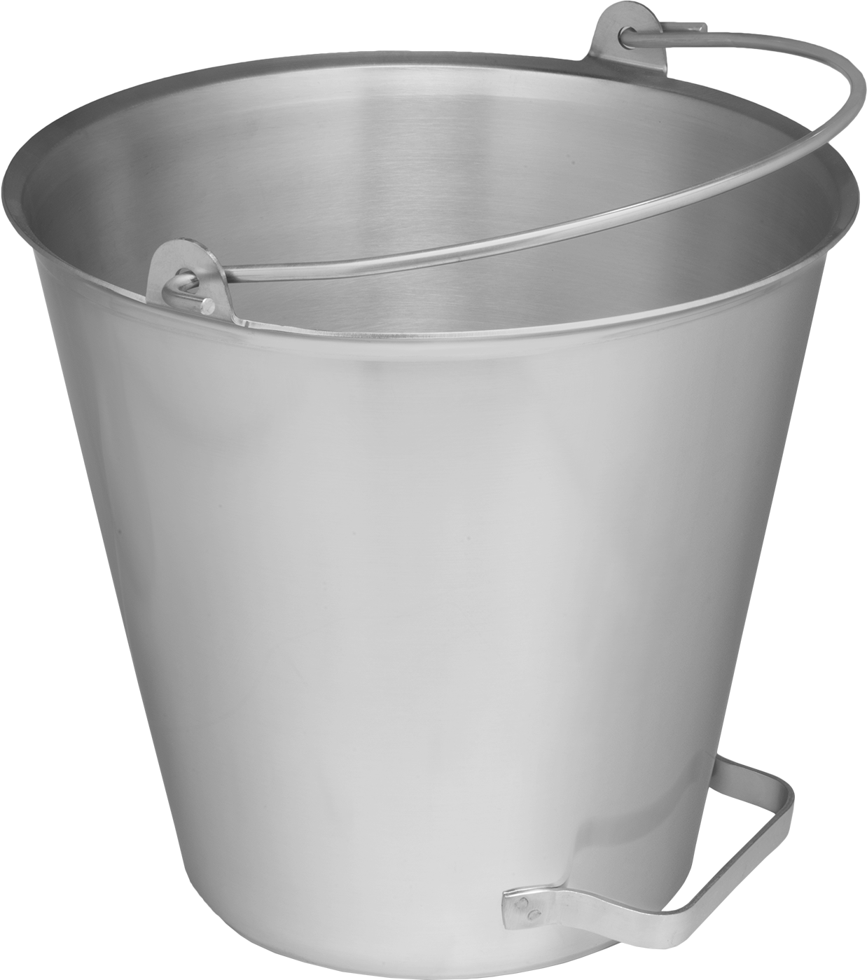 Gıda Endüstrisi Paslanmaz Çelik Kova, Dökme Kolu, 3.5 Galon — 300 Series Stainless Steel, Stainless Steel, 12", Yuvarlak