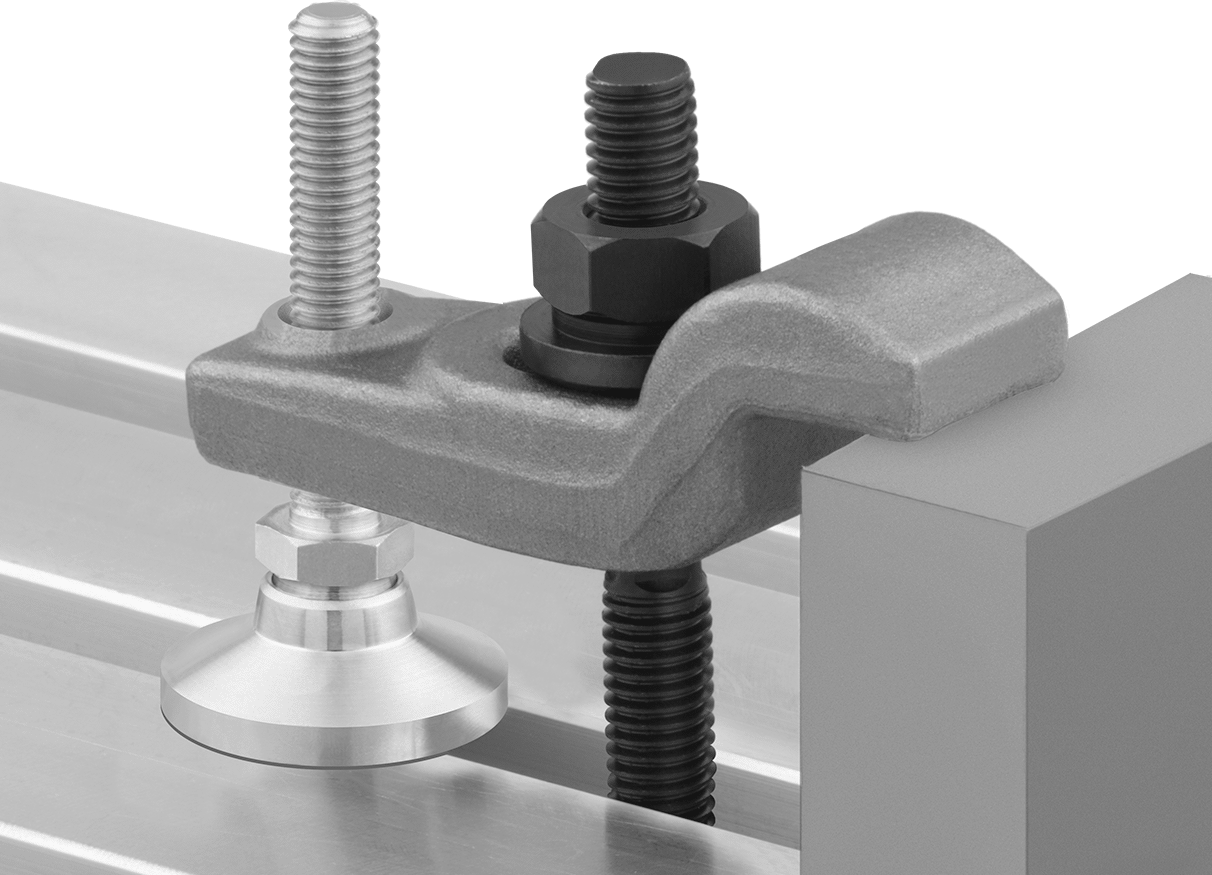 Dişli Delikli Ayar Kelepçesi, Düşük Profilli, 3/8" Çaplı Saplama için, 3-1/4" Uzunluk