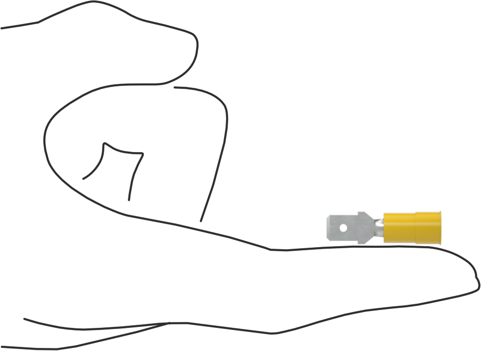 Manşon Yalıtımlı Faston Terminaller, Tek Sıkma, Erkek, 12-10 AWG, 0.250 inç x 0.032 inç Tırnak