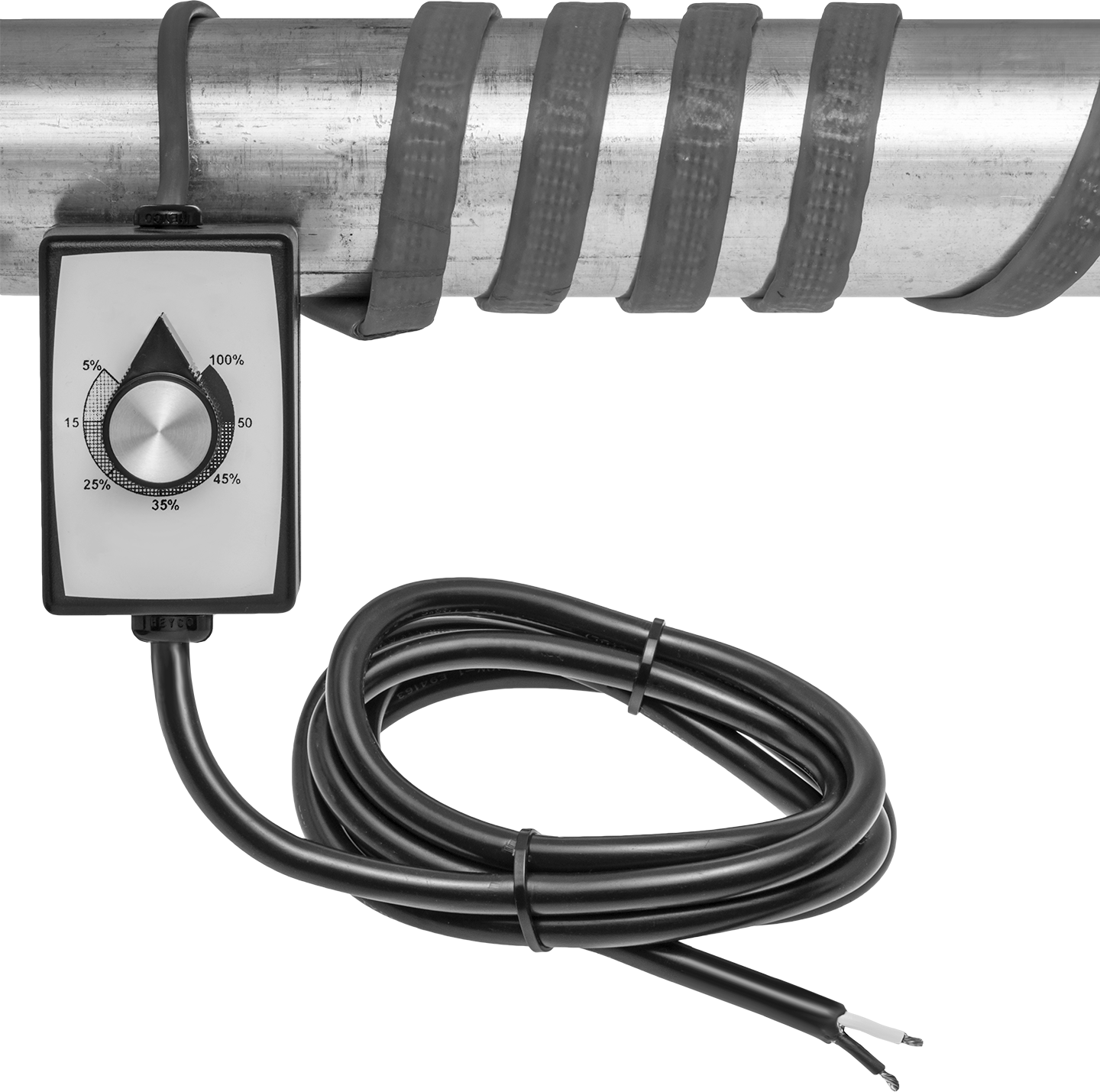 Sabit Güçlü Isıtma Bandı, Tel Uçları, 240V AC, 1/2" Genişlik, 72W, 2 Fit Uzunluk