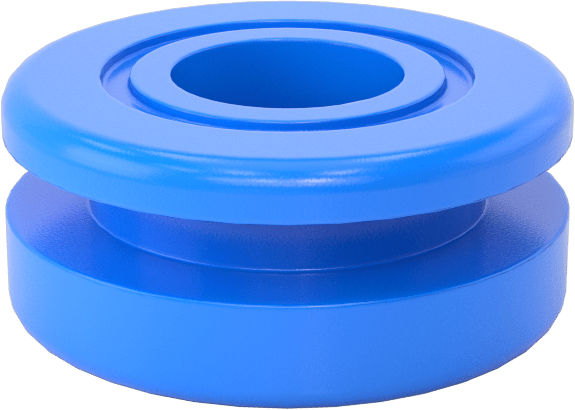 Titreşim Sönümleyici Grometler, PVC, 0.18" Delik Çapı, 0.19" Toplam Kalınlık