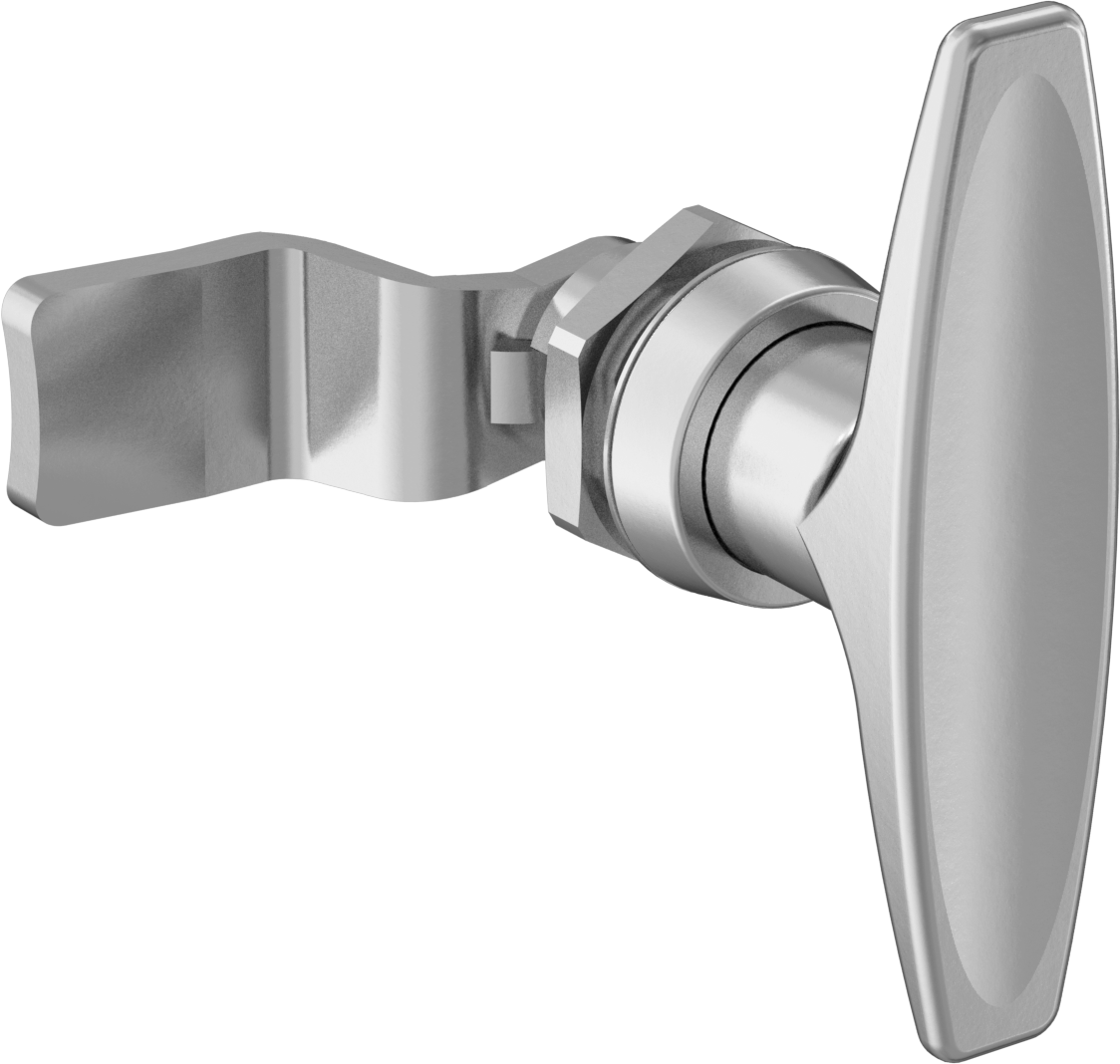 T-Kollu Çok Noktalı Mandal, Krom Kaplama, 15/16", 1-1/4" ve 1-9/16" Kilitleme Mesafesi — Çelik, T-Kolu, Kilitlenmeyen
