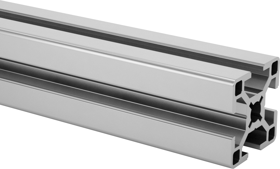 T-Yivli Çerçeve, Tek 4 Yuvalı Ray, Gümüş, 30 mm Kare, İçi Boş
