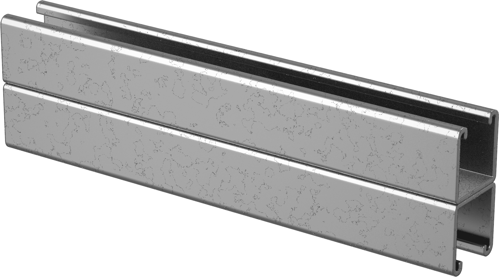 Sırt Sırta İstiflenmiş Dikme Kanalı, Yivli Delik, Galvanizli Çelik, 1-5/8" Yükseklik — Stacked, Standard, Yivli Delik, Çelik