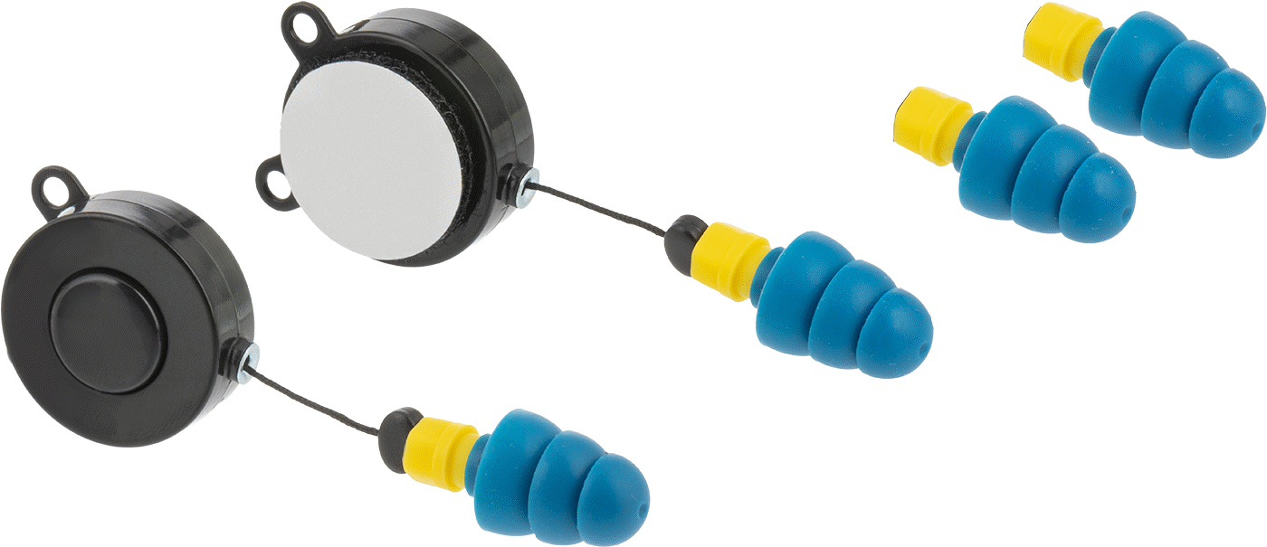 Baretler için Geri Çekilebilir Kulak Tıkaçları — Yivli Koni, Mavi, Rubber, Silicone Rubber