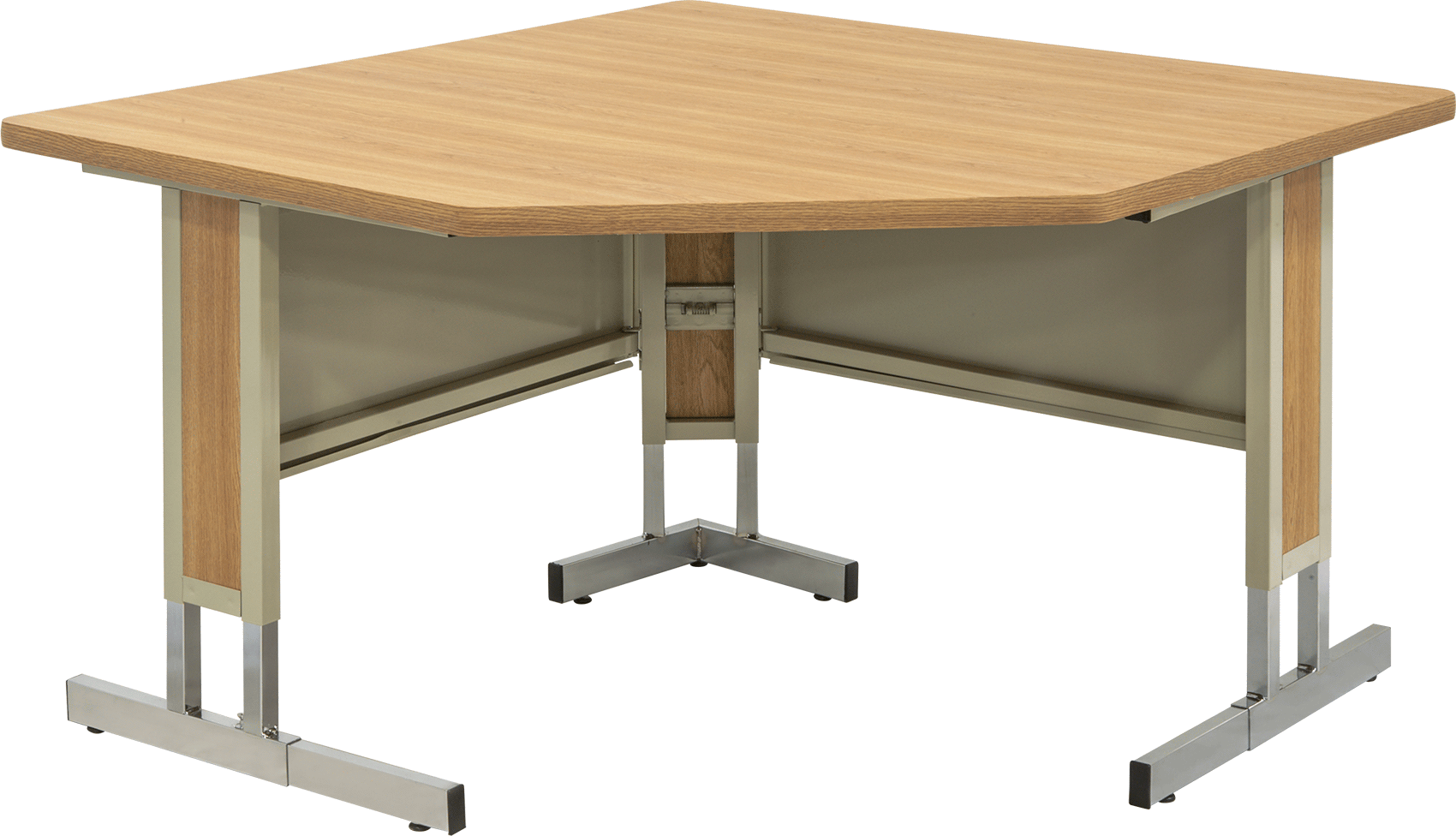 Yüksekliği Ayarlanabilir Ofis Çalışma Masası, Köşe Masası, 48" Genişlik x 30" Derinlik — 48", Ayarlanabilir, Düz