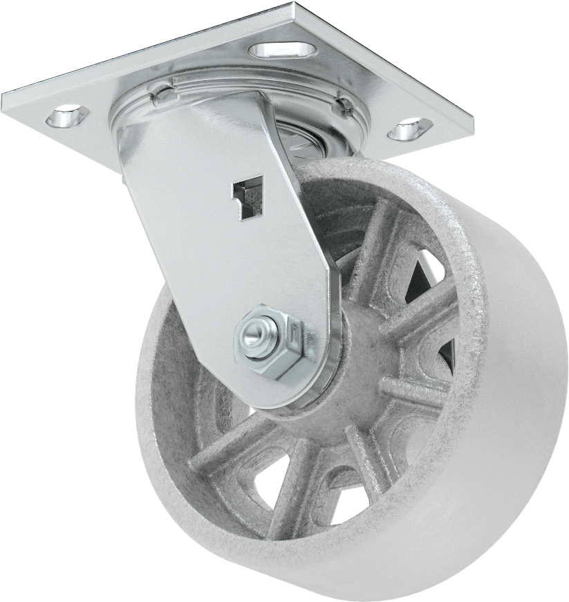 4-1/2" x 4" Plakalı Yüksek Kapasiteli Spartan Tekerlek, 5" Çaplı Korumalı Rulmanlı Metal Tekerlekli Döner Tekerlek