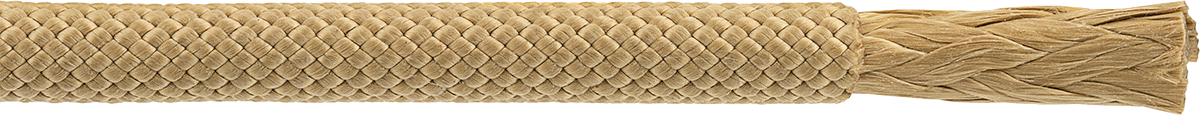 Yüksek Sıcaklık Halatı - Kaldırma için, Aşınmaya Dayanıklı, Aramid Kapak, 7/16" Çap — 7/16", Kahverengi, Örgülü Çekirdekli Örgülü Kapak