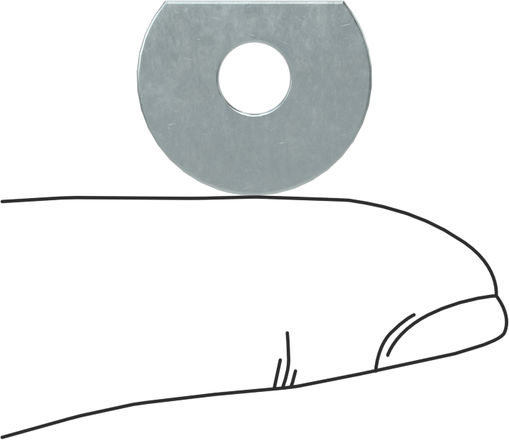 Klipsli Pul, Çinko Kaplı Çelik, M5 Vida için, 5.500 mm İç Çap, 18 mm Dış Çap
