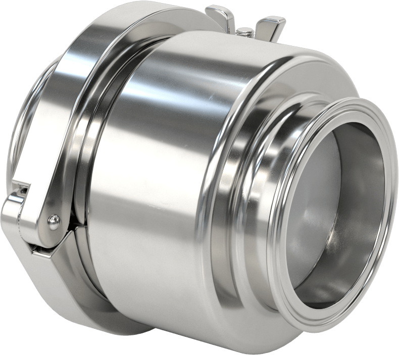 Hızlı Kelepçeli Bağlantı Parçalı Çekvalf, PTFE Conta, 3" Dış Çaplı Boru — 316 Stainless Steel, Stainless Steel, İçecek, Gıda, Basınç