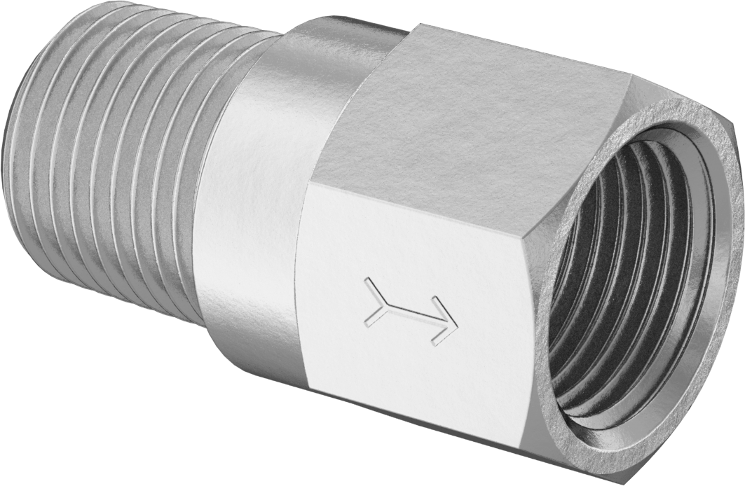 Pirinç Dişli Çekvalf, Pirinç Pistonlu, 1/2 NPT Erkek x NPT Dişi