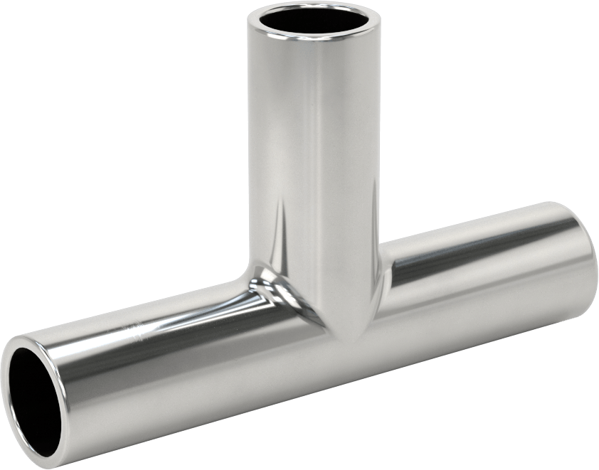 Paslanmaz Çelik Boru için Alın Kaynaklı Bağlantı Parçası, Cilalı 304/304L Paslanmaz Çelik, T Konektörü, 3/4" Dış Çaplı Boru için — 3⁄4",…