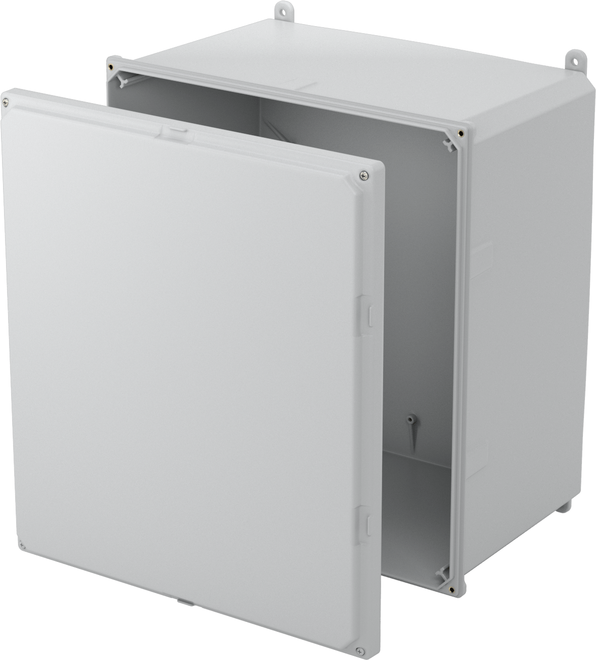 Versa-Panel Polikarbonat Muhafaza, Vidalı Kapaklı Kaldırılabilir Kapak, 17" x 19" x 12", Gri — Kaldırma, Vida, Polikarbonat