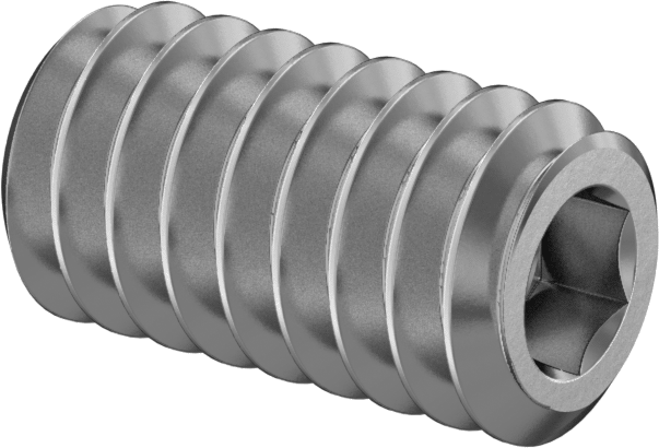 304 Paslanmaz Çelik Top Uçlu Setskur, 1/4"-20 Diş, 1/2" Uzunluk
