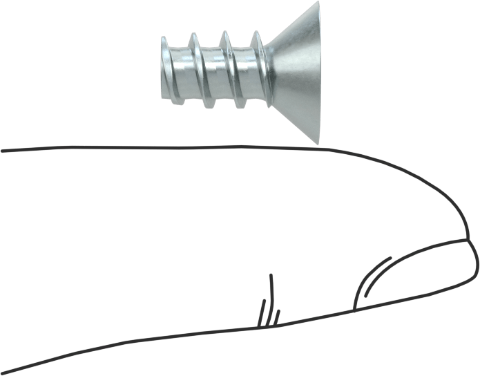 Plastik için Çelik Havşa Başlı Diş Açıcı Vidalar, Phillips, Çinko Kaplamalı, 1/4" Vida Boyutu, 1/2" Uzunluk