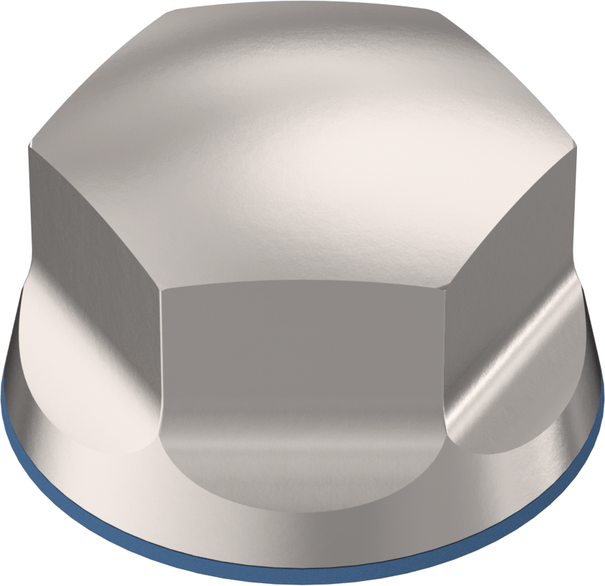 Hijyenik Kapak Somunu, 1/4"-20 Diş Boyutu, 1/4" Diş Derinliği