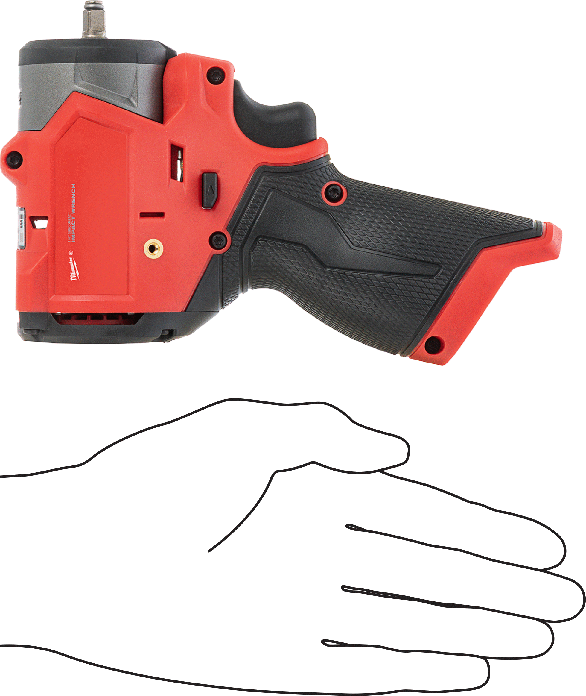 Milwaukee Akülü Darbeli Anahtar, 1/4" Kare Tahrik, Model Numarası 3048-20