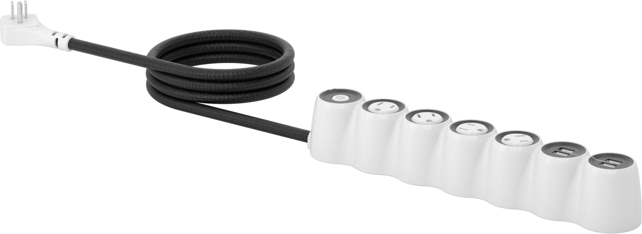 Priz Şeridi, 4 Adet USB-A Bağlantı Noktalı, 4 Çıkış — Devre Kesici, Aşırı Gerilim Önleyici, 5 ft., 4