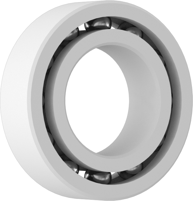 Plastik Kuru Çalışan Bilyalı Rulman, 316 Paslanmaz Çelik Bilyeli, Ticaret No. R8, 5/8" Mil Çapı için — 1.125", Acetal, Plastic, Acetal, P…