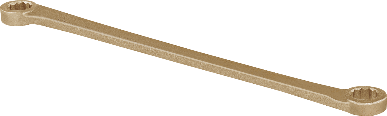 Kıvılcım Çıkarmayan Çift Başlı Kutu Anahtarı, 7/16" x 1/2" Boyut, 7-3/4" Toplam Uzunluk