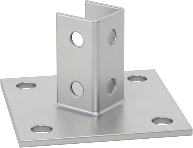 Strut Kanalı Zemin Montajı, Standart Kanal için, Açılı Direk, 304 Paslanmaz Çelik, 6 inç Uzunluk — 4, 304 Stainless Steel, Stainless Stee…