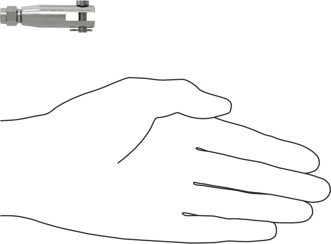 Kaldırma için Plug-Lock Tel Halat Bağlantı Parçası, Çelik, Çatal Uç, 3/64" ila 1/16" Halat Çapı için
