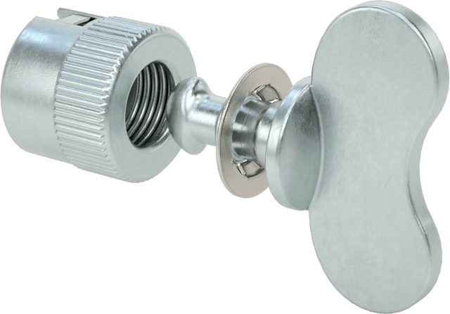 Çinko Kaplı Çelik Çeyrek Dönüşlü Sabit Panel Vidası, Ön Presli Somun, Kanat Başlığı, 0.01"-0.03" kalınlık için