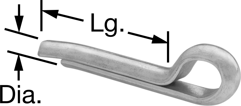 Çekiçle Takılan Kopilyalar, 1/16" Çap, 1/2" Uzunluk