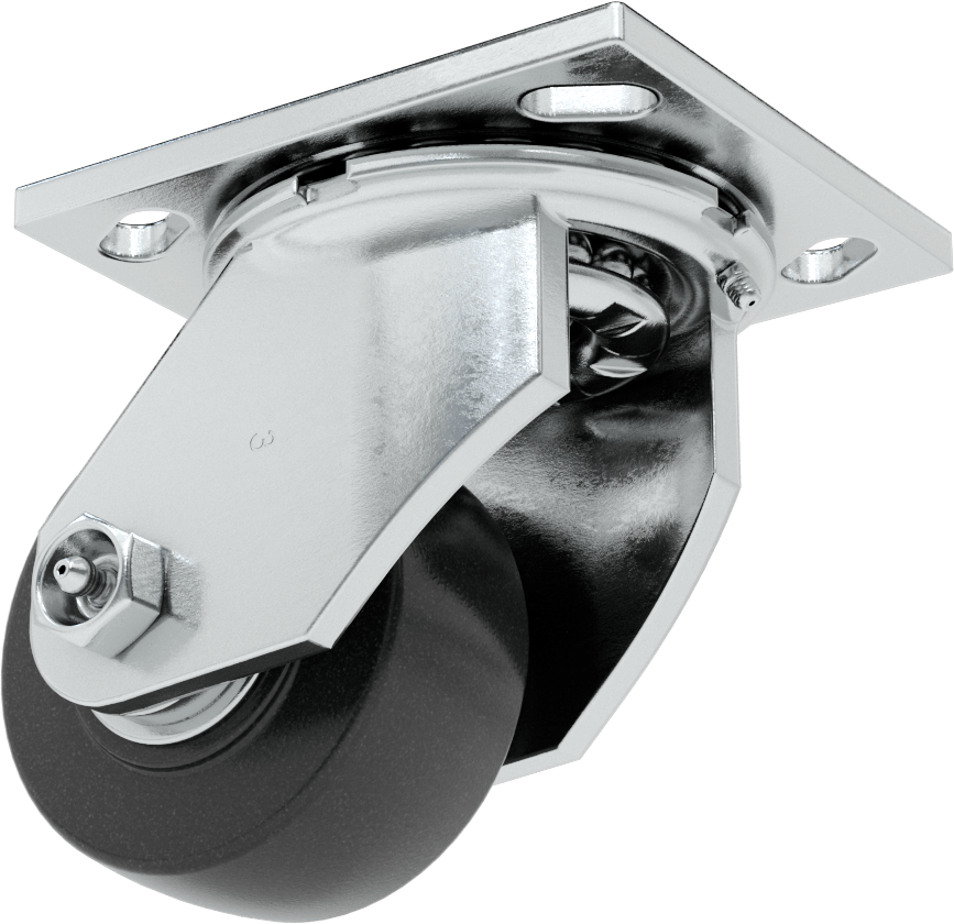4-1/2" x 4" Montaj Plakalı Samson Tekerlek, 3-1/4 inç Çapında Fenolik Tekerlekli Döner Ayak — 3 1⁄4", Levha, Döner