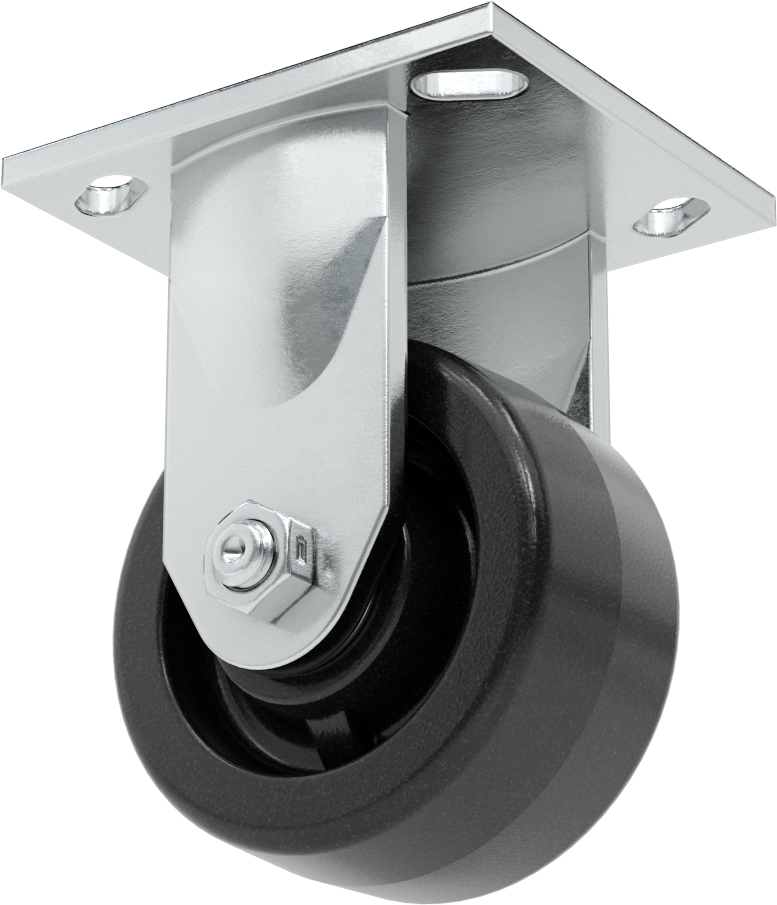 4-1/2" x 4" Plakalı Yüksek Kapasiteli Spartan Tekerlek, 4 inç Çapında Açık Rulmanlı Fenolik Tekerlekli Sert