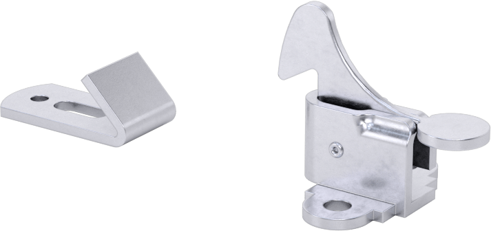 Tepkiye Dayanıklı, Kulplu Bas-Kapat Mandalı, Nikel Kaplı Çelik, 11/16" Uzunluk, 1-1/8" Genişlik