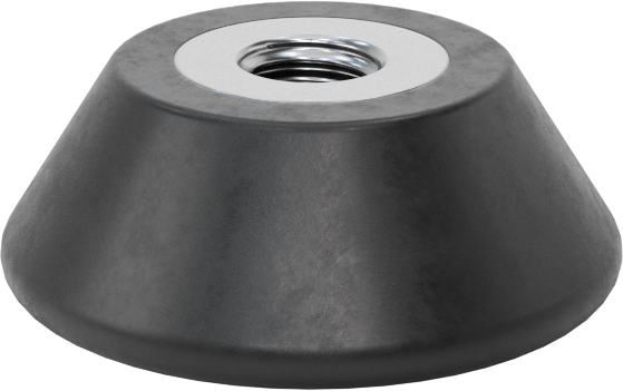 Titreşim Sönümleyici Sert Seviyeleme Montaj Parçası, 1/2"-13 Dişli Delikli, 40 lbs. Kapasite