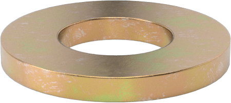 ASME Pul, Çinko-Sarı-Kromat Kaplı Çelik, 8 Numaralı Vida için, Dar — 0.375", Çelik, Düz