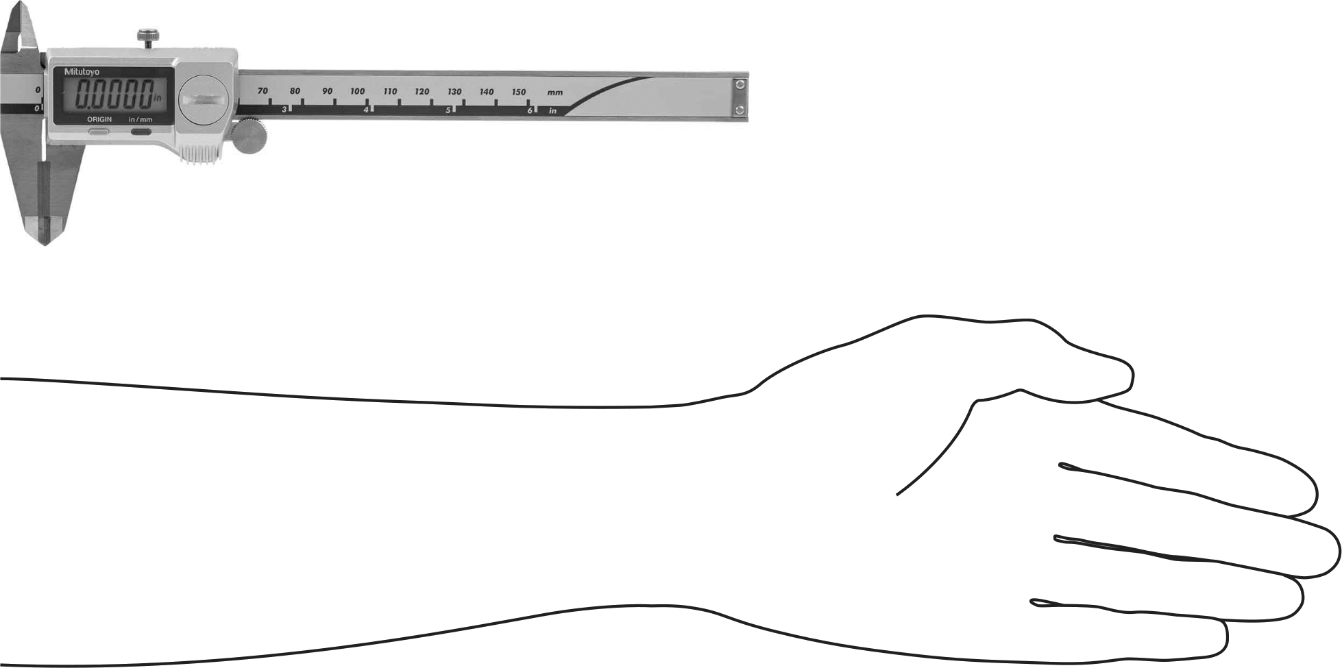 Mitutoyo Dijital Kumpas, NIST Sertifikalı, 9-1/4" Uzunluk, 500-733-20, Karbür Çene