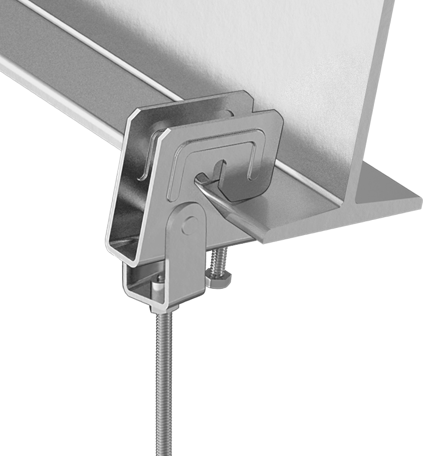 Gijonlar için Eğimli Kiriş Kelepçeleri, Alttan Montaj, Açılı Kiriş için, 1/4"-20 Diş Boyutu için