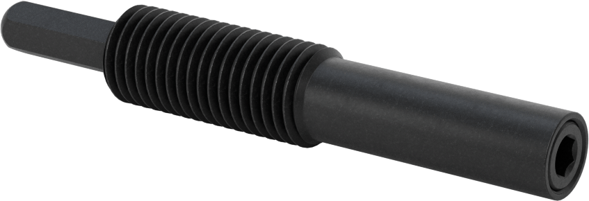 Çıkarma için Uzun Burunlu Yaylı İtici, Siyah Oksit Çelik Gövde, M16 x 2 Diş, 79.3 mm Gövde Uzunluğu