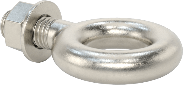 Somunlu 316 Paslanmaz Çelik Halka Cıvata, ve Kaldırma Omuzu Olmayan, M10 x 1.5, 20 mm Diş Uzunluğu