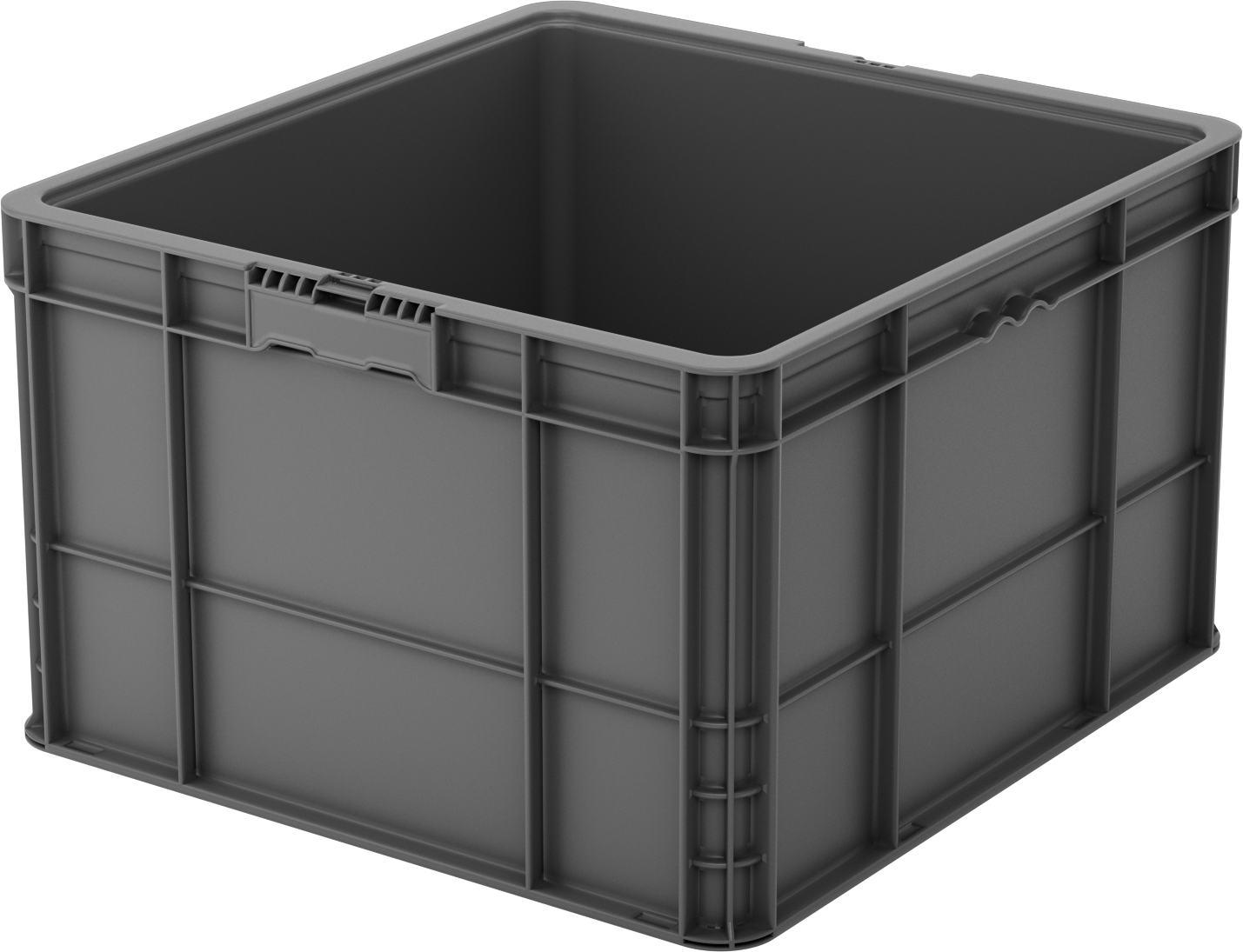 İstiflenebilir Plastik Taşıma Kutusu, 24" x 22-1/2" x 14-1/2" — 24", 14 1⁄2", 22 1⁄2"