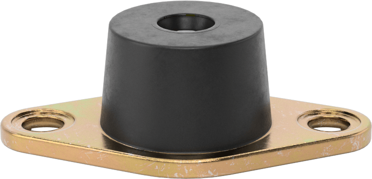Neopren Titreşim Sönümleyici Cıvatalı Montaj, Çelik Tabanlı, Arıza Emniyeti, 1/4"-20 Diş Boyutu, 46 lbs. Kapasite